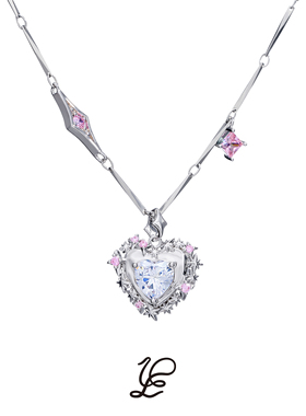 锆石星星锁骨链爱心情人节礼物