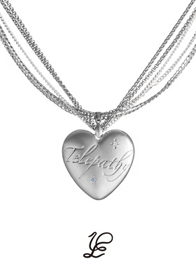 1P Jewelry Telepathy心灵感应系列多层链条大爱心刻字锆石项链