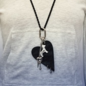 Jewelry PUPPY LOVES YOU爱心小狗化妆镜编织长项链 可作包挂