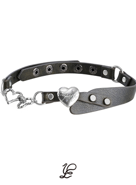 1P Jewelry Telepathy 皮带爱心刻字朋克项链choker