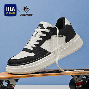 HLA/海澜之家男鞋2026新款时尚厚底耐磨板鞋增高百搭运动休闲鞋男