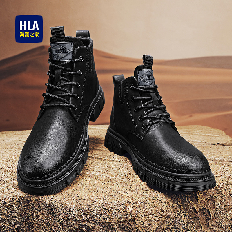 马丁靴男时尚高帮保暖厚工装