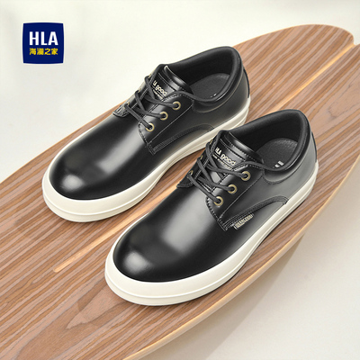 百搭休闲鞋厚底内增高皮面