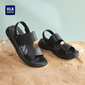 真皮透气耐磨防滑开车沙滩拖鞋 HLA 男士 凉鞋 海澜之家男鞋 秋冬新款