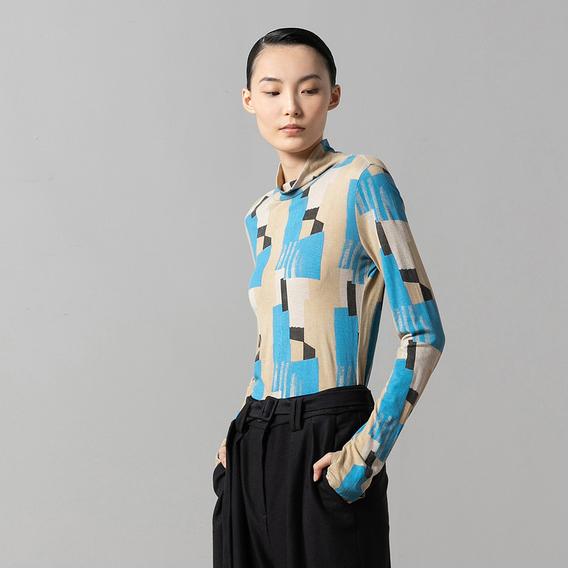 EXCEPTION例外女装修身气质高领毛针织衫A120-Q3D21