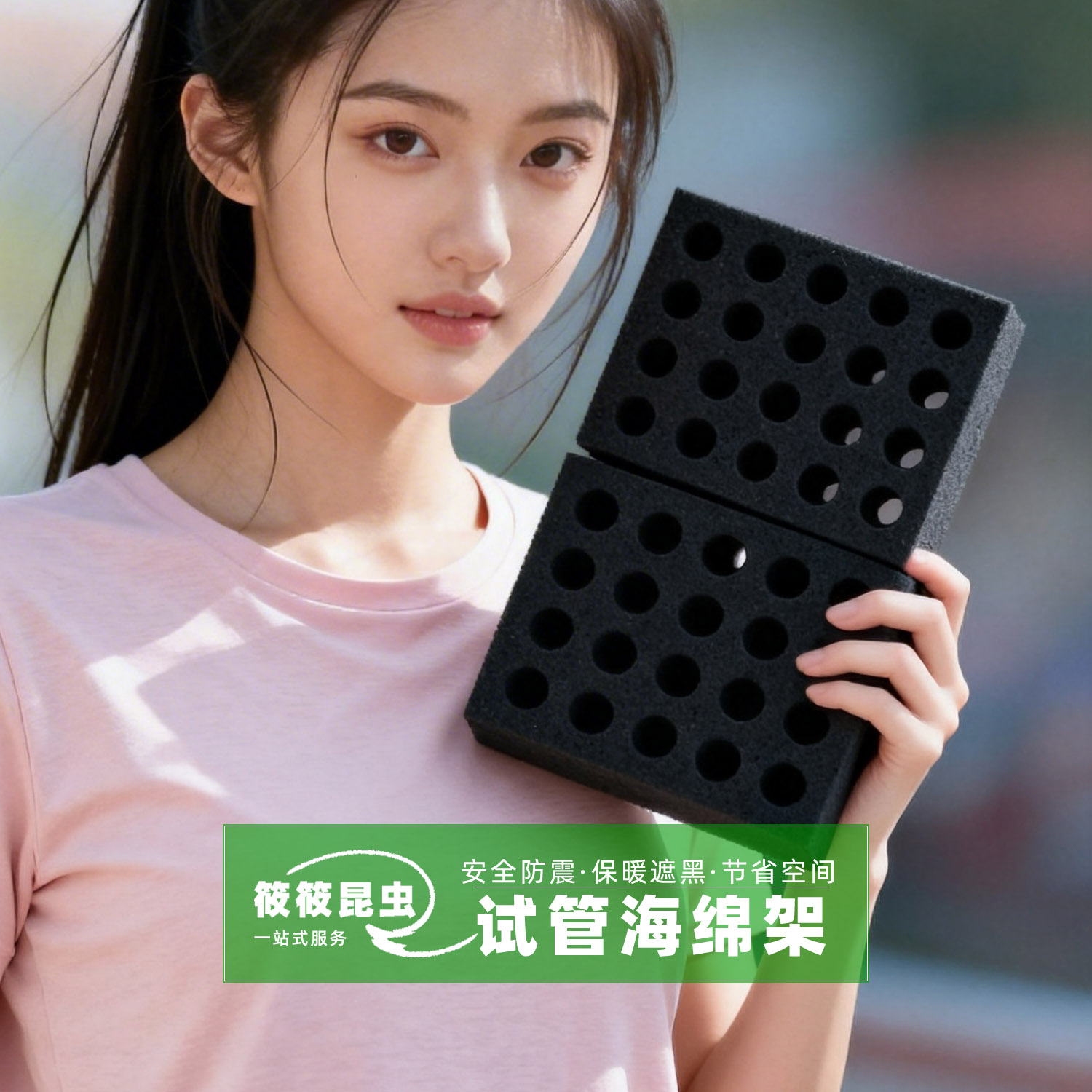 筱筱昆虫馆防震遮黑试管海绵架图片