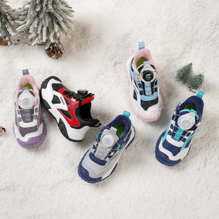 2025新款 秋冬季 儿童加绒保暖运动中大童378 二棉鞋 巴布豆男童鞋