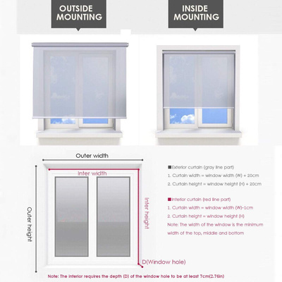 Blackout Window Roller Full Shades Blind Office Home Privacy