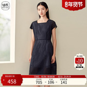 高端精致法式 Distin 方领气质连衣裙 夏季 新款 Kidny 迪凯品牌女装