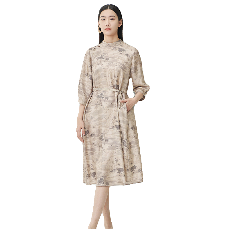 Distin Kidny/迪凯国风连衣裙夏季新款文艺典雅气质裙子女