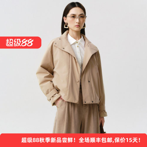松弛休闲简约时尚帅气女短款棉服