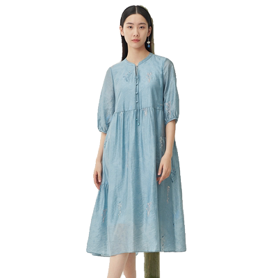 Distin Kidny/迪凯优雅夏季新款文艺典雅气质女神范国风连衣裙