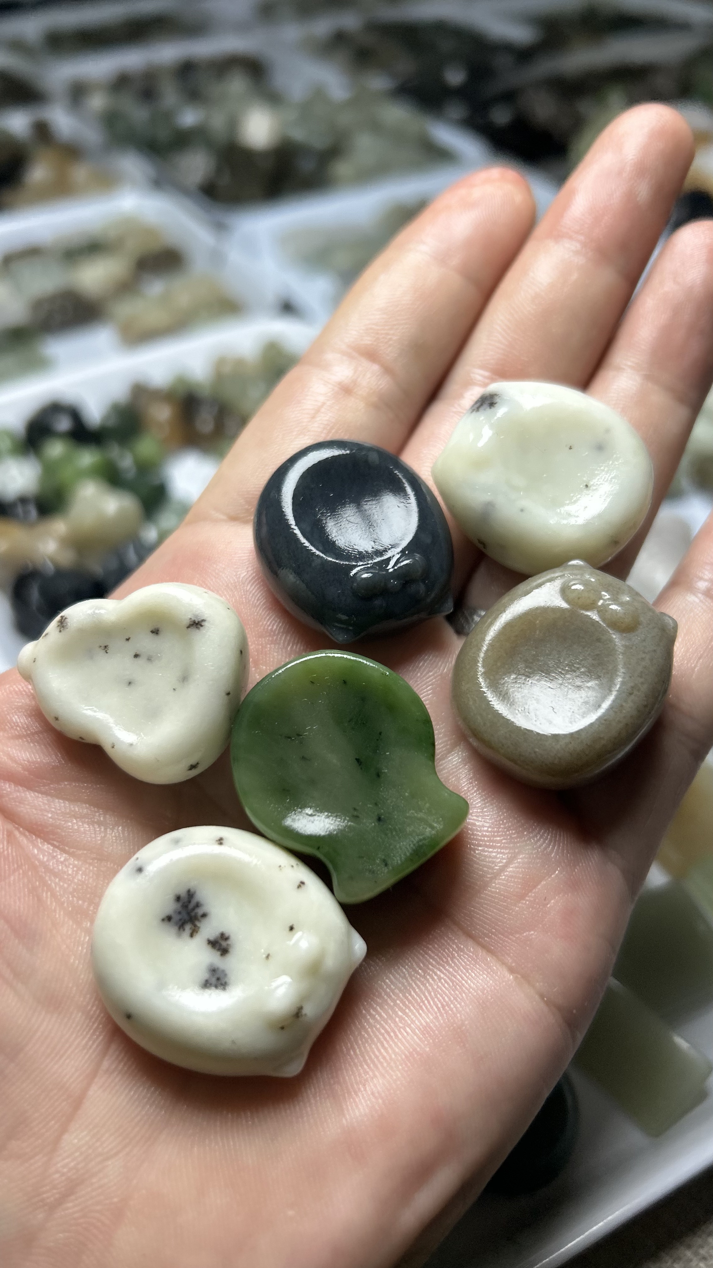 天然和田玉白玉桂花糕胖嘟嘟搓搓猫猫葫芦拇指搓手搓吊坠提溜挂件