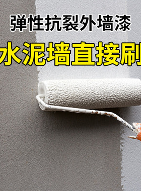 外墙漆弹性抗裂乳胶漆专用户外防水防晒自刷灰色室外墙面自喷涂料