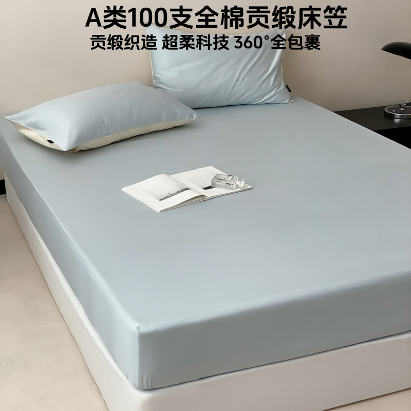 100%新疆长绒棉床笠单件纯棉全棉床罩床垫保护罩防尘床套2025新款