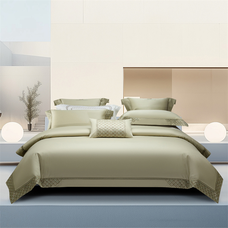 高端100S长绒棉四件套全棉纯棉床单刺绣被套轻奢主卧床上用品套件