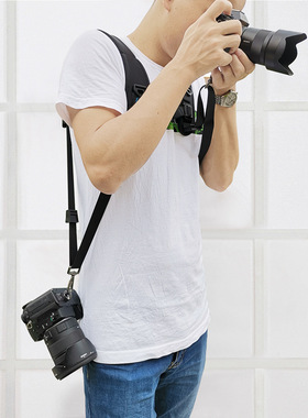 相机肩带腕带二合一新款专业摄影数码减压双机背带快枪手单反相机