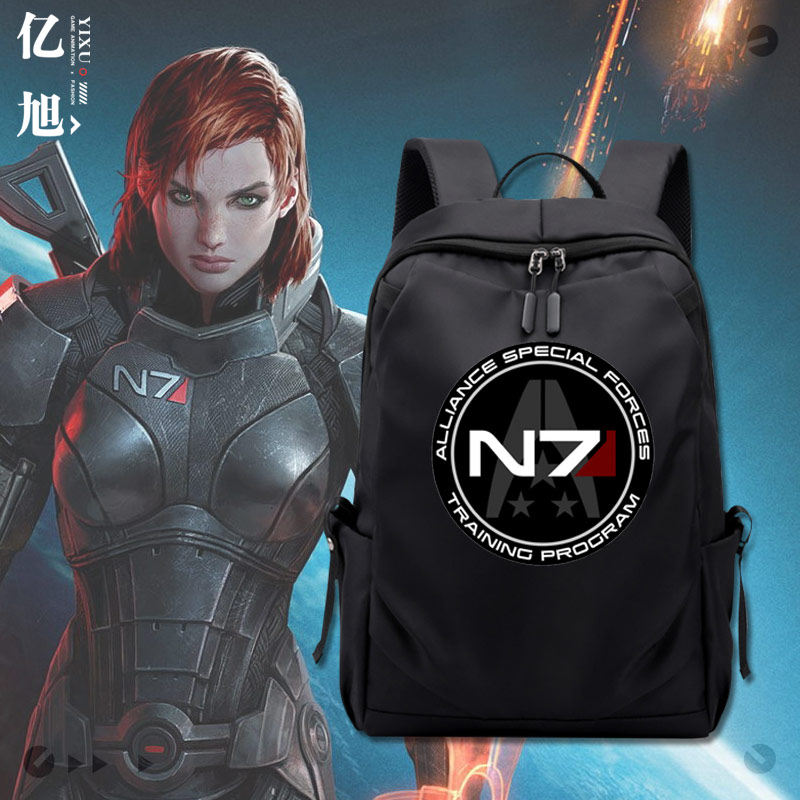 xbox电玩质量效应周边n7组织薛帕德男女双肩背包学生大容量书包tt