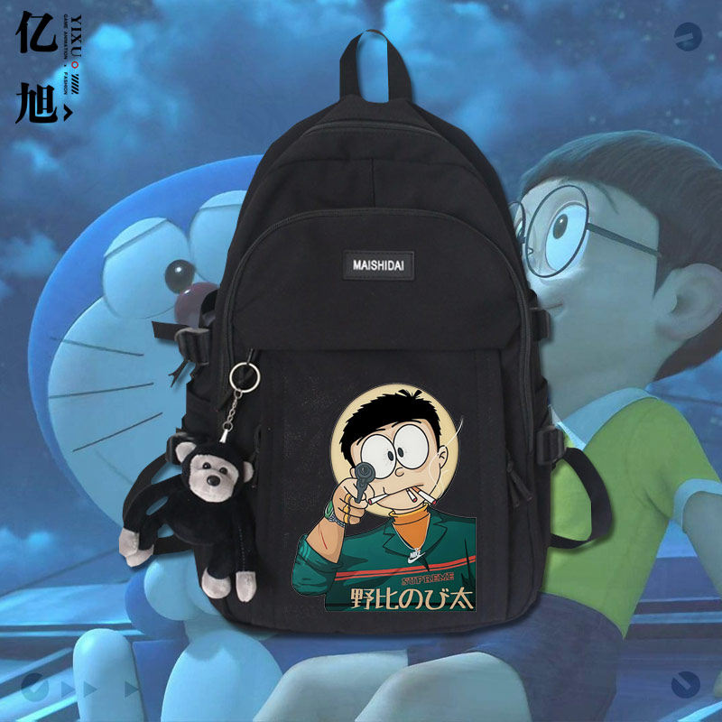 社会青年野比大雄创意个性双肩包男女大容量背包旅行包学生书包tt