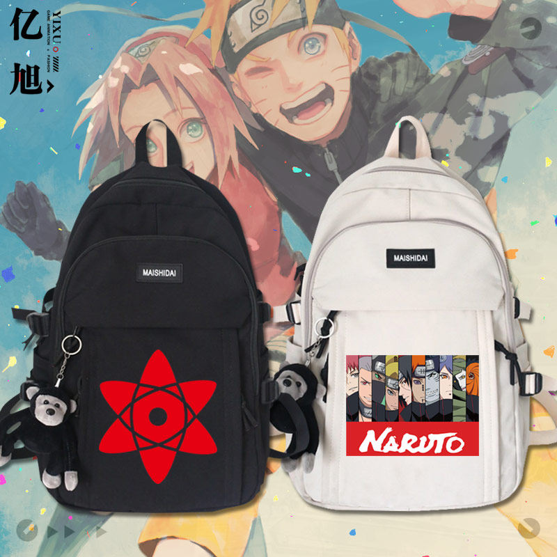 火影忍者晓动漫鸣人宇智波鼬周边学生校园大容量书包男女双肩包tt