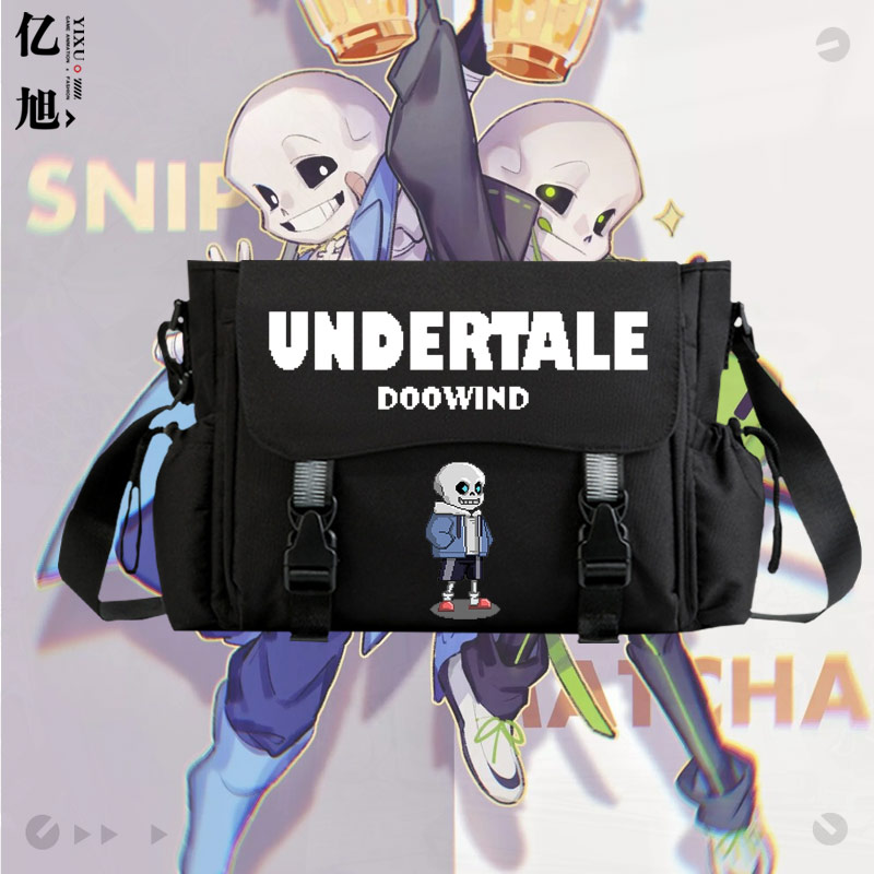 传说之下游戏周边二次元sans学生休闲单间背包男女潮流斜挎包tt