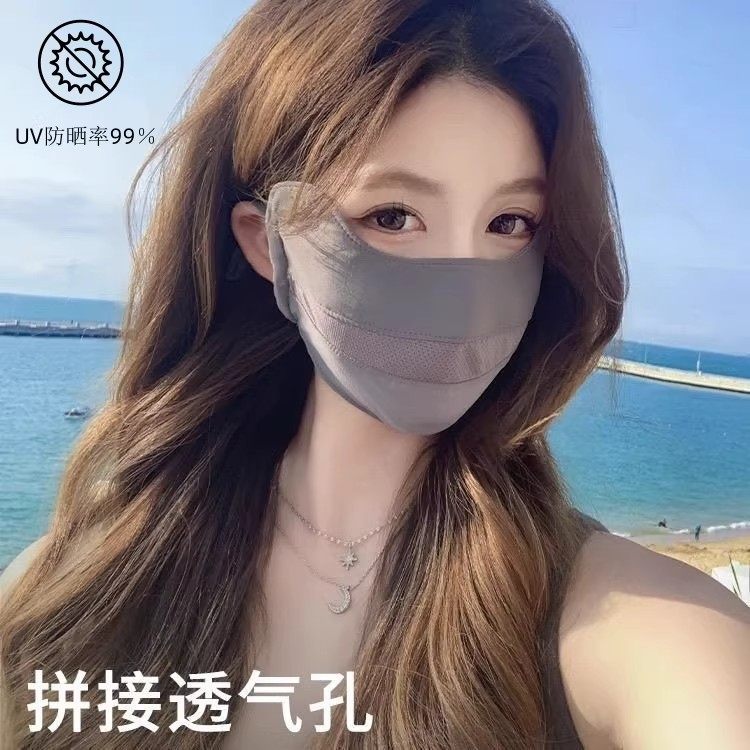 德国BREENA防晒口罩女士防紫外线夏季薄款户外骑行护眼角冰丝面罩