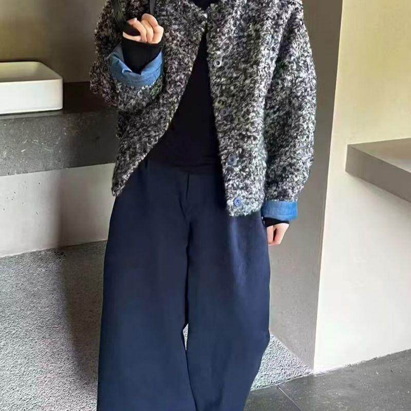 羊羔毛外套女2025冬季新款小香风短款长袖复古撞色拼接宽松上衣潮,女装/女士精品,时尚套装,淘宝优惠券,粉丝福利购,淘宝优惠卷