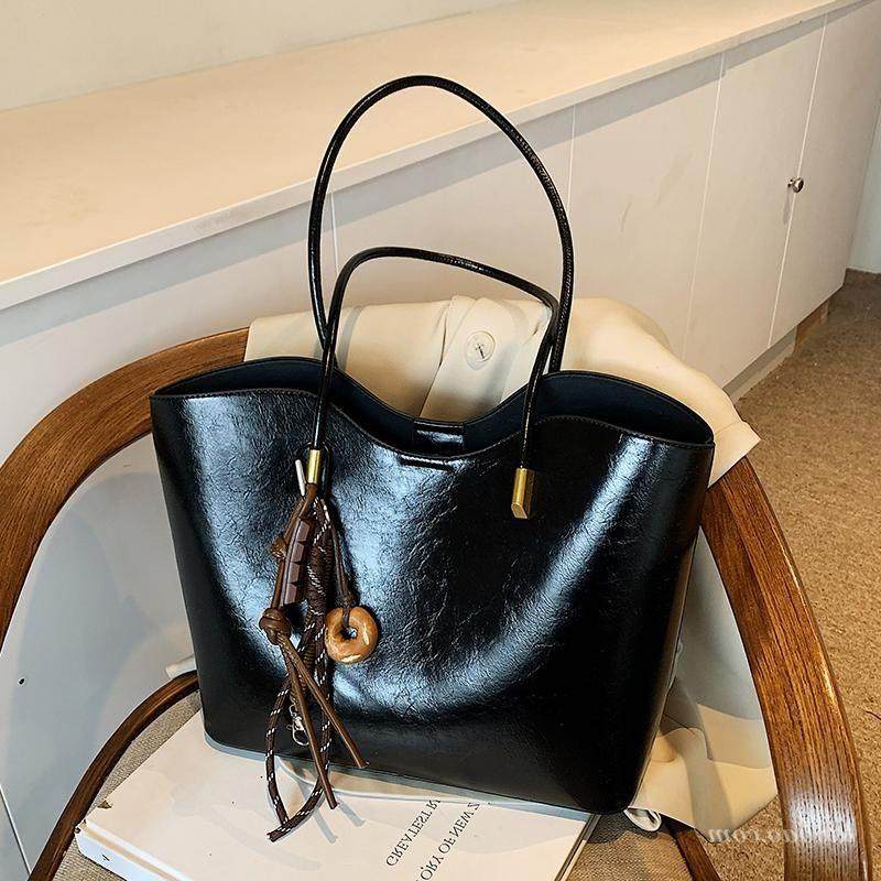 高级感油蜡皮大容量包包女式2025新款秋冬季通勤单肩包手提托特包,箱包皮具/热销女包/男包,通用款女包,淘宝优惠券,粉丝福利购,淘宝优惠卷