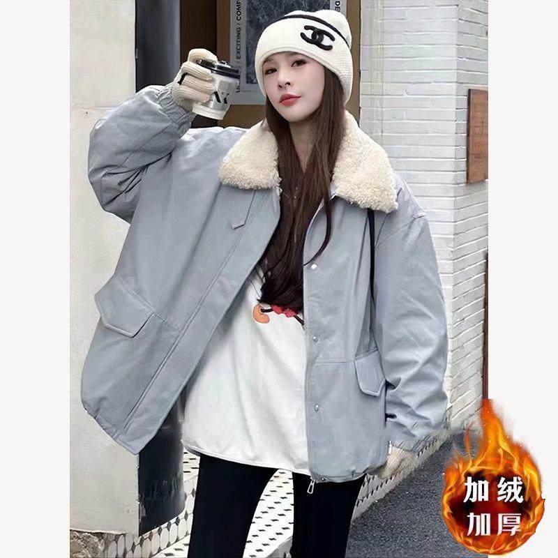 羊羔毛外套女加绒加厚冬季2025新款韩宽松高级感小个子上衣派克服,女装/女士精品,时尚套装,淘宝优惠券,粉丝福利购,淘宝优惠卷