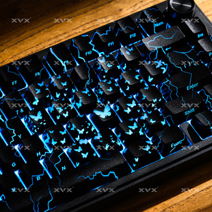 XVX黑蝴蝶键帽爱心增补银色白色透光IMD磁轴机械键盘无刻通用EZ63