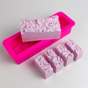 玫瑰花手工皂模diy自制香皂模具烘焙蛋糕土司模具冷制切皂磨具定