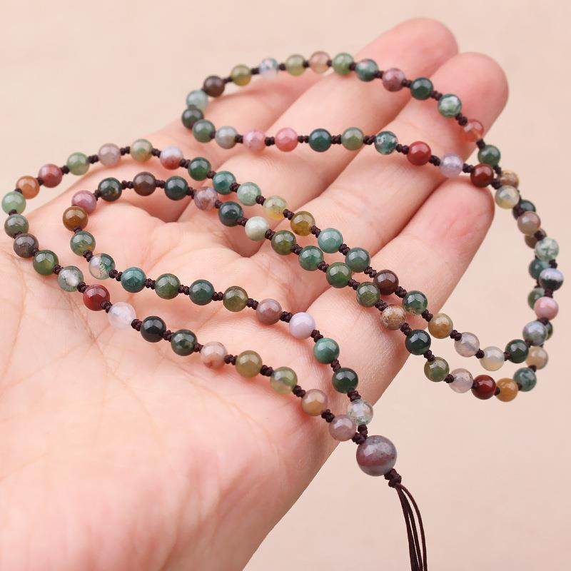 七彩多彩玛瑙珠链编织毛衣链吊坠绳玉坠佛平安扣挂绳男女绳子