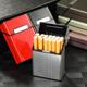 简约色防水硬壳香烟盒子定制 铝合金磁扣拉丝粗支20支装 烟盒 新款