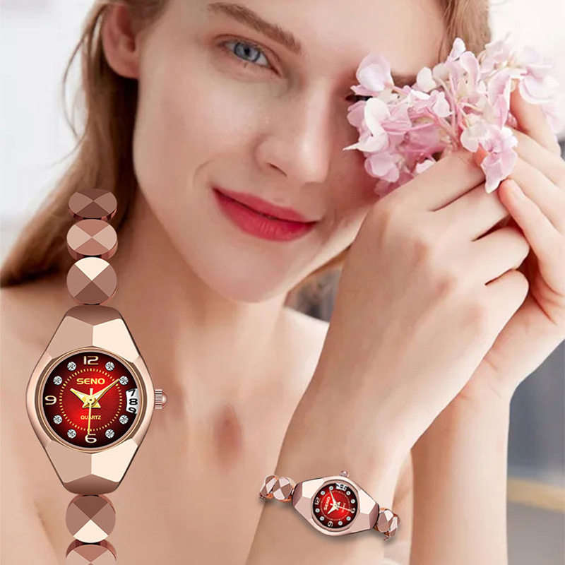 一件欧美风精致优雅钨钢手链女士石英表防水日历女手表