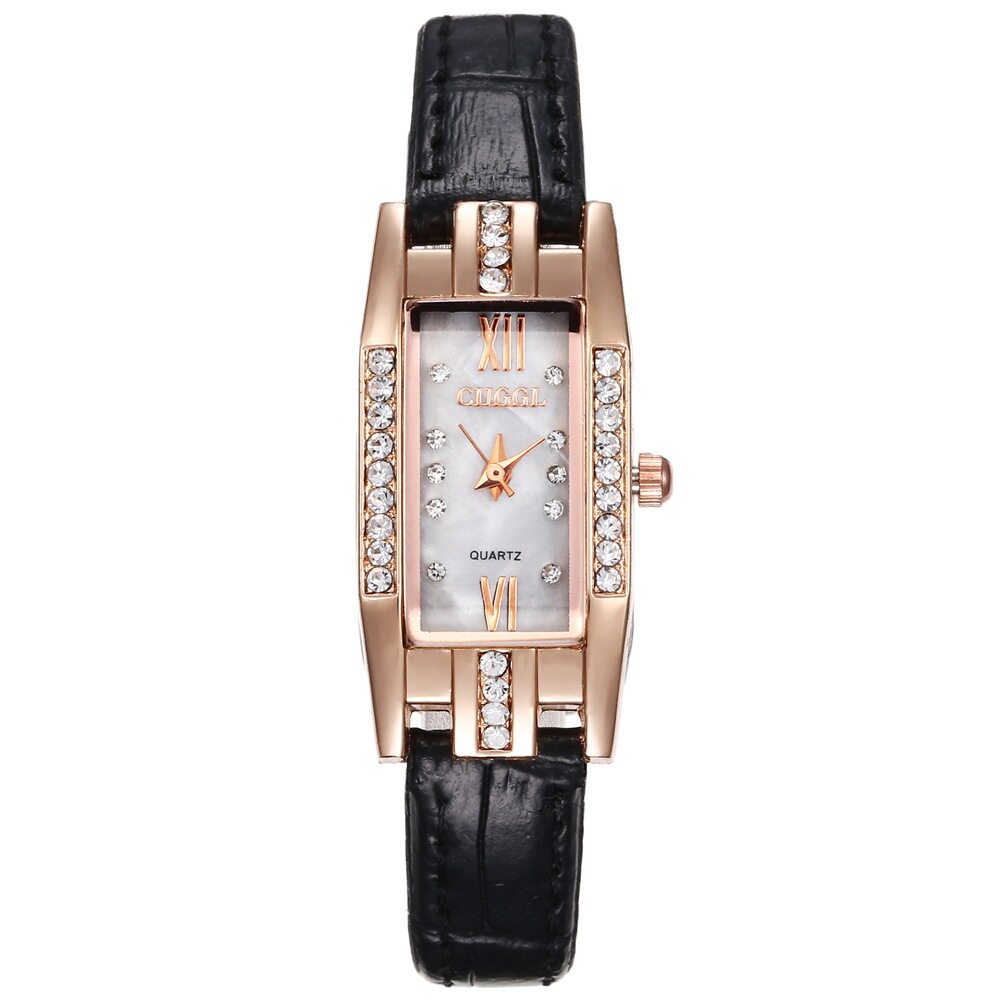 时尚气质新款小长方形初中女生镶钻手表欧美时尚轻奢风格女士腕表