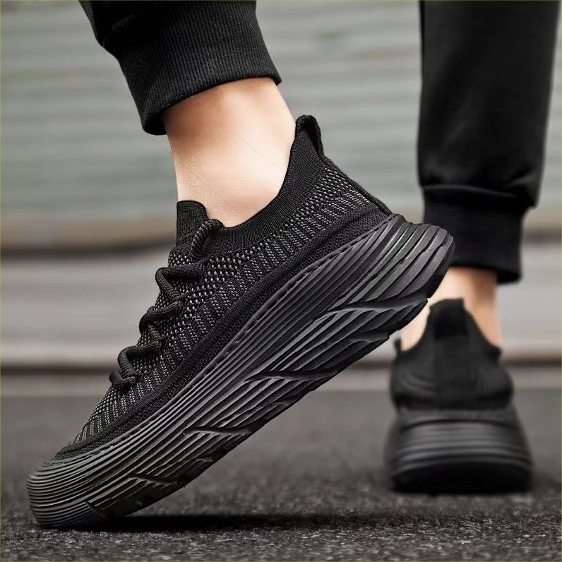 回力男鞋夏季透气飞织网面薄款网鞋运动跑步软底黑色休闲潮鞋新款