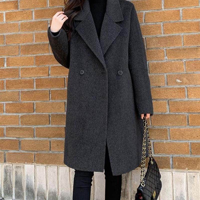 毛呢外套女小个子2025新款中长款秋冬韩版宽松西装领大衣呢子外套,女装/女士精品,时尚套装,淘宝优惠券,粉丝福利购,淘宝优惠卷