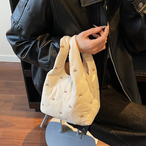 韩系蝴蝶结简约小菜篮子手提包