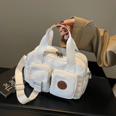 斜跨包休闲日常时尚 手提包通勤上班大容量帆布高级感多口袋枕头包