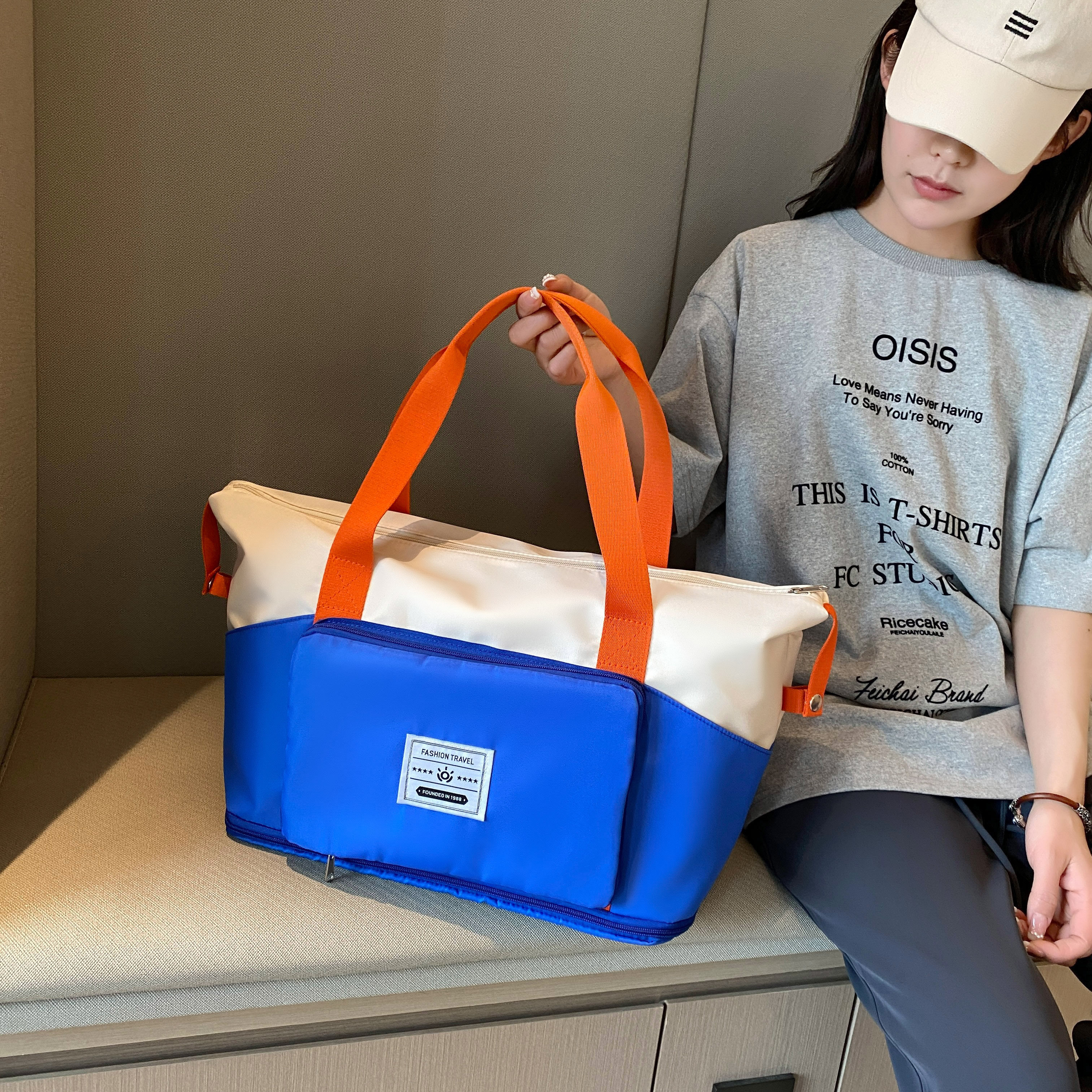 可扩展旅行包女手提单肩大容量待产出差衣服行李收纳袋可套拉杆男,箱包皮具/热销女包/男包,旅行袋,淘宝优惠券,粉丝福利购,淘宝优惠卷