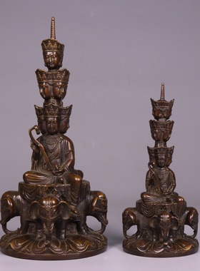 纯铜四面十方普贤菩萨像峨眉山金顶普贤菩萨圣像铸铜雕塑