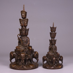 纯铜四面十方普贤菩萨像峨眉山金顶普贤菩萨圣像铸铜雕塑