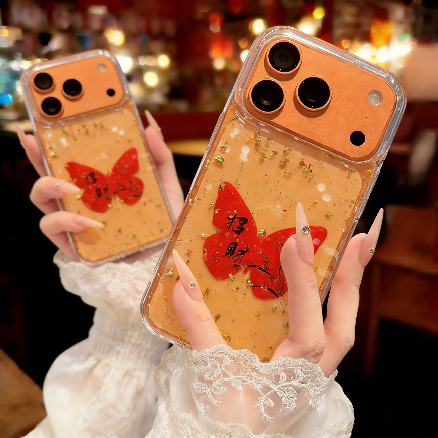 发财蝴蝶苹果17手机壳透明iphone16promax暴富15金箔14纯手工13红色12马年适用xs保护套女7闪粉8plus书法对联,3C数码配件,手机保护套/壳,淘宝优惠券,粉丝福利购,淘宝优惠卷