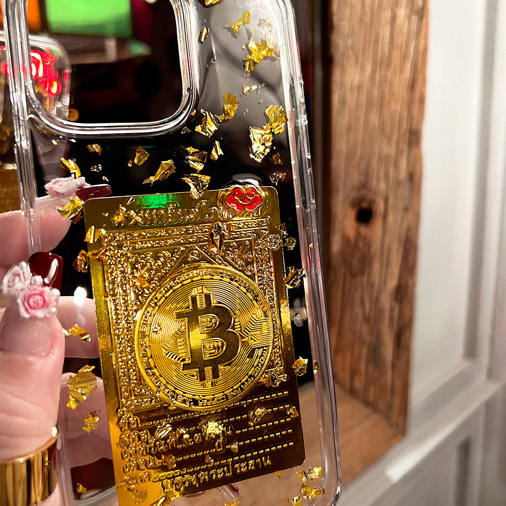 比特币绝美苹果17手机壳16透明iphone15promax滴胶14金色13女11高级感12mini适用xs保护套7小众爆闪8plus转运