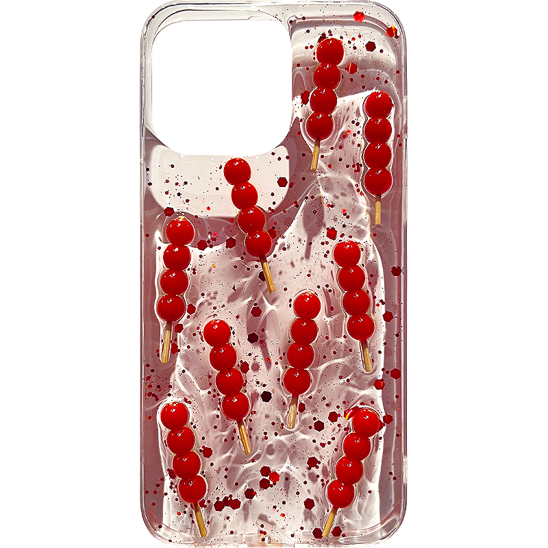 冰糖葫芦苹果17新款iphone16promax原创手机壳15滴胶14亮片13防摔12透明xs保护套mini女8plus