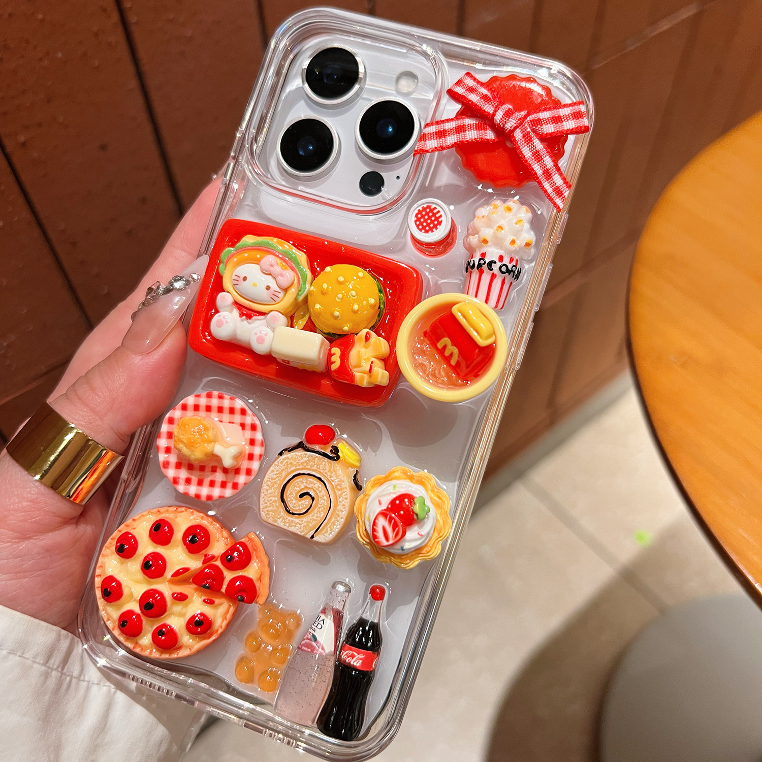 零食玩苹果17手机壳透明iphone16promax滴胶15卡通14立体13kt可爱12mini适用xs保护套女7se爆闪粉8plus凯蒂猫