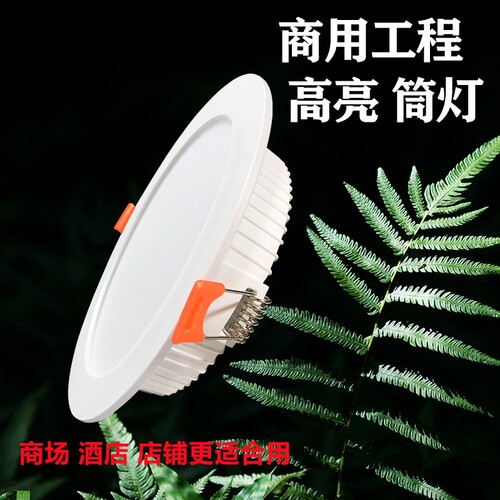 4寸筒灯led12W孔灯5寸15W天花灯6寸18瓦嵌入式桶灯开孔15公分洞灯