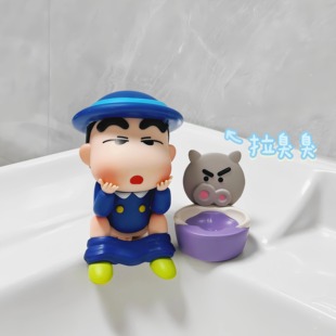 饰礼物女 蜡笔小新拉臭臭马桶手办桌面家居摆件潮玩周边模型玩偶装