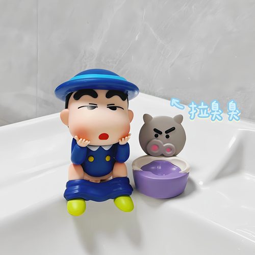 蜡笔小新拉臭臭马桶手办