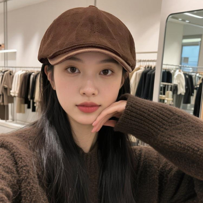 2025新款秋冬灯芯绒百搭美式鸭舌帽子前进帽贝雷帽显脸小女复古潮,服饰配件/皮带/帽子/围巾,帽子,淘宝优惠券,粉丝福利购,淘宝优惠卷